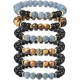 8MM Bead Bracelets For Men Women Lava Rock Lion Leopard Beaded Bracelets Set 8MM Bead Bracelets For Men Women Lava Rock Lion Leopard Beaded Bracelets Set